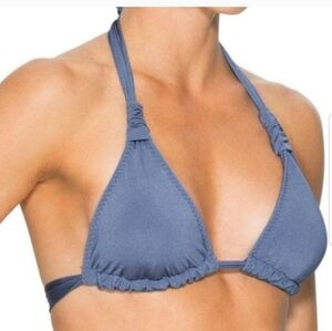 Athleta Gray Aqualuxe Triangle Bikini Swim Top Sz XS